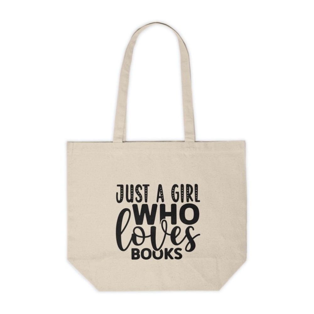 Just A Girl Who Loves Books Custom Canvas Tote Bag